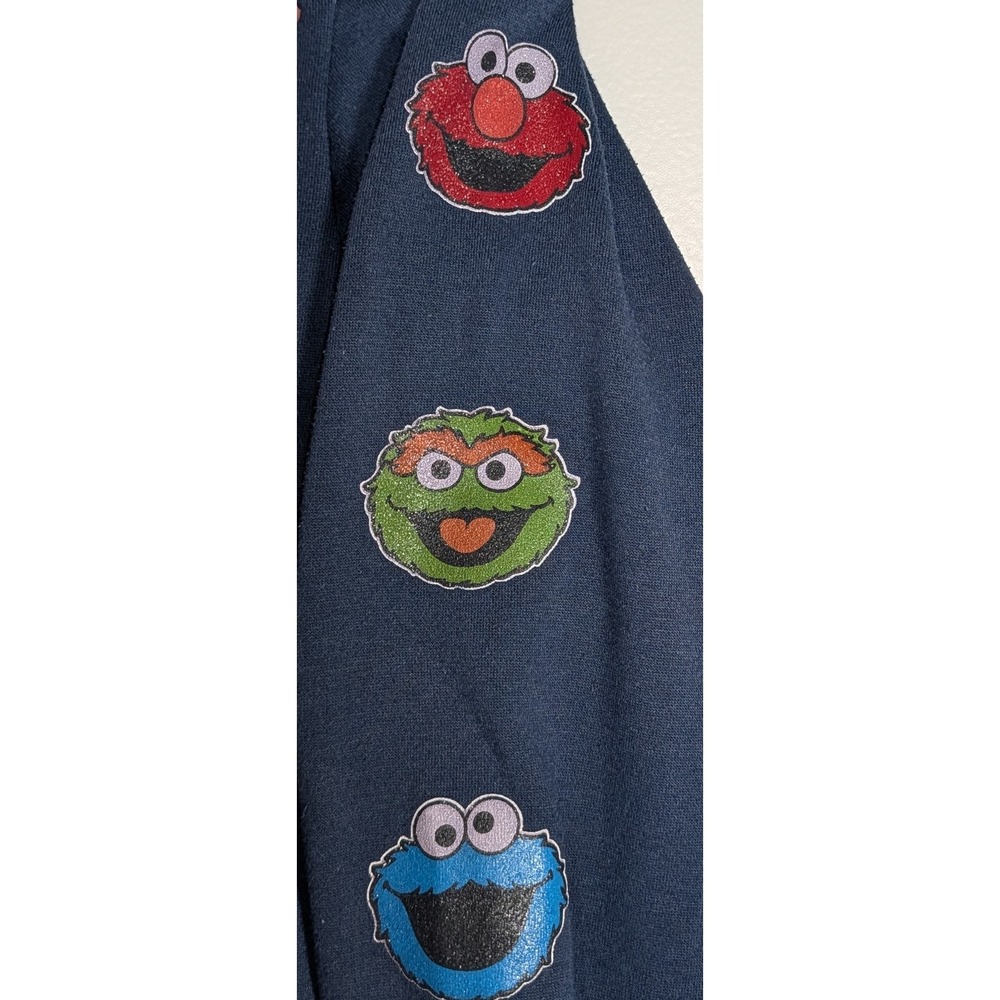 Sesame Street Elmo Oscar Cookie Monster Navy Blue Zip Up Hoodie Kids M 10/12 - Picture 4 of 9